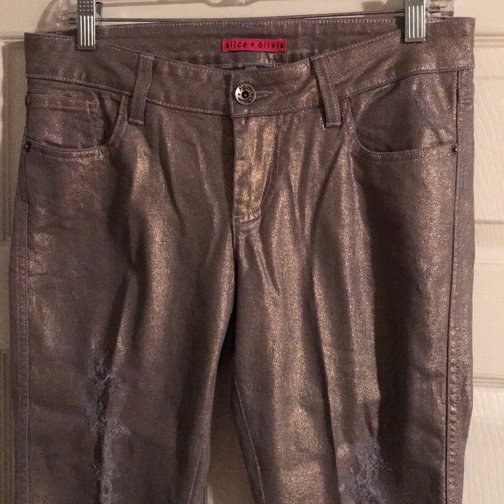 Alice & Olivia Metallic Skinny Jeans Size 8